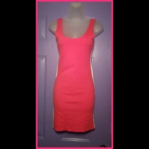 NWT FOREVER 21 HOT PINK/WHITE STRIPE DRESS-SIZE S